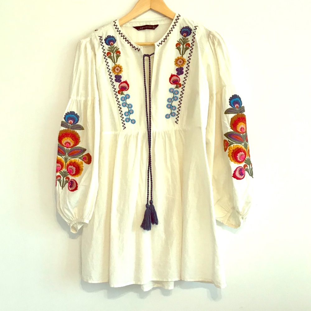 Zara embroidered tunic - size M